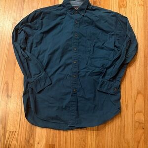Vtg Ralph Lauren Chaps Button Down Shirt Size Large 16.5 Green Classic 80s